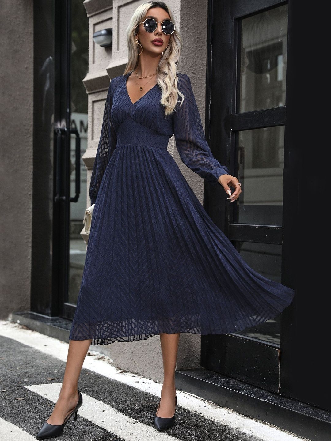 NOWI Fit & Flare Midi Dress - Nowi Korean Fashion