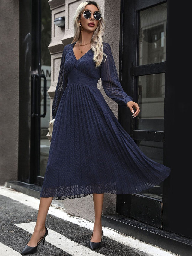 NOWI Fit & Flare Midi Dress - Nowi Korean Fashion