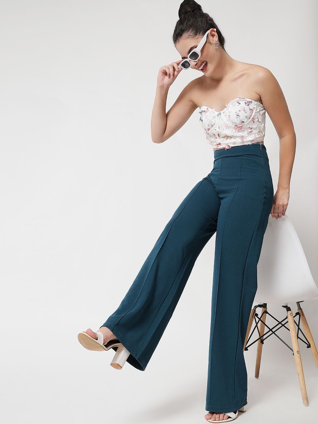 Women High-Rise Easy Wash Trousers