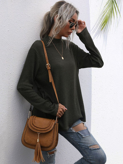 Women's Black Nowi Women Ribbed Pullover