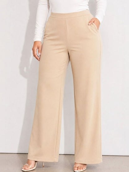 Women Relaxed Straight Fit High-Rise Trousers