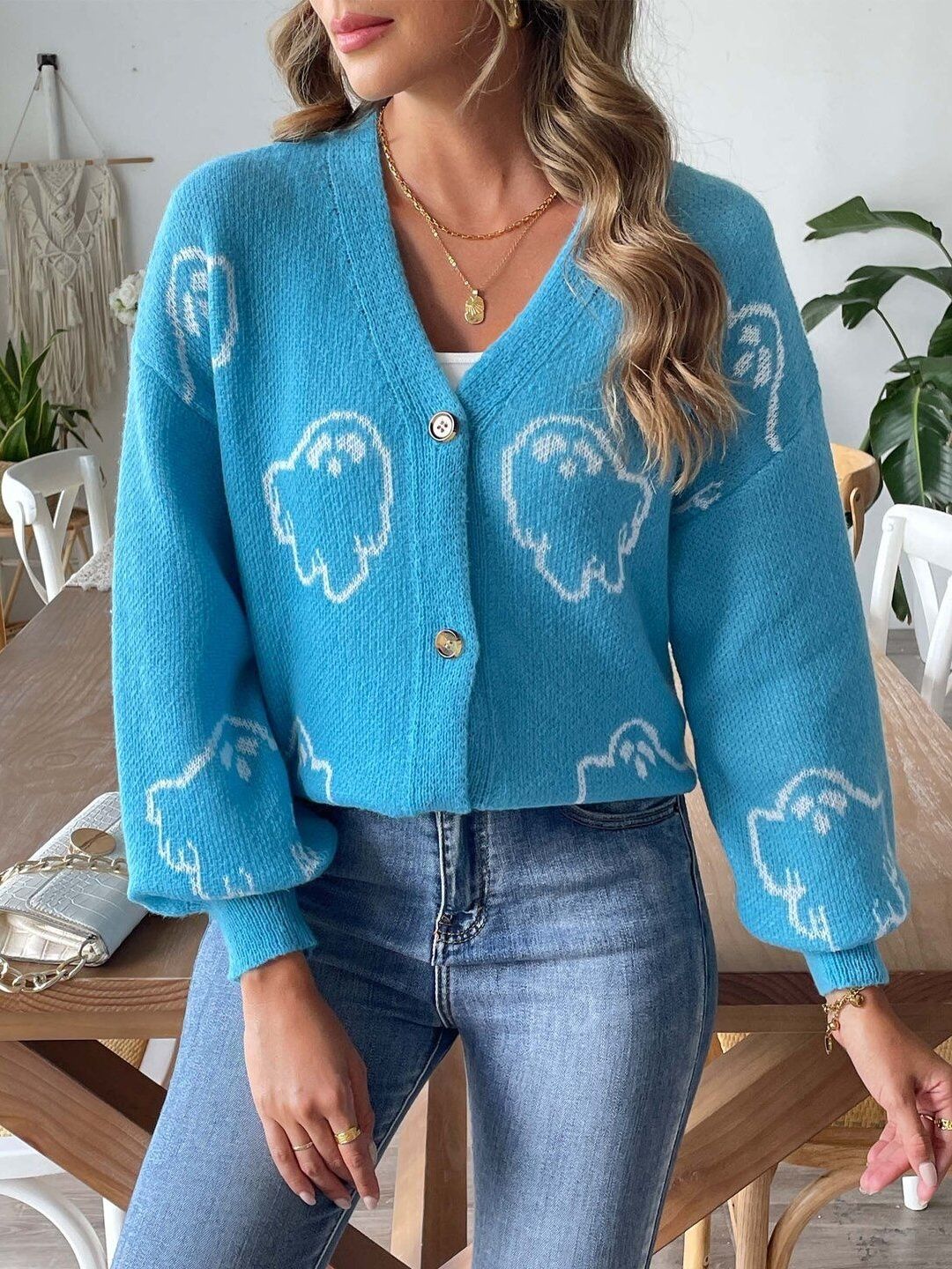 Women Printed Cardigan