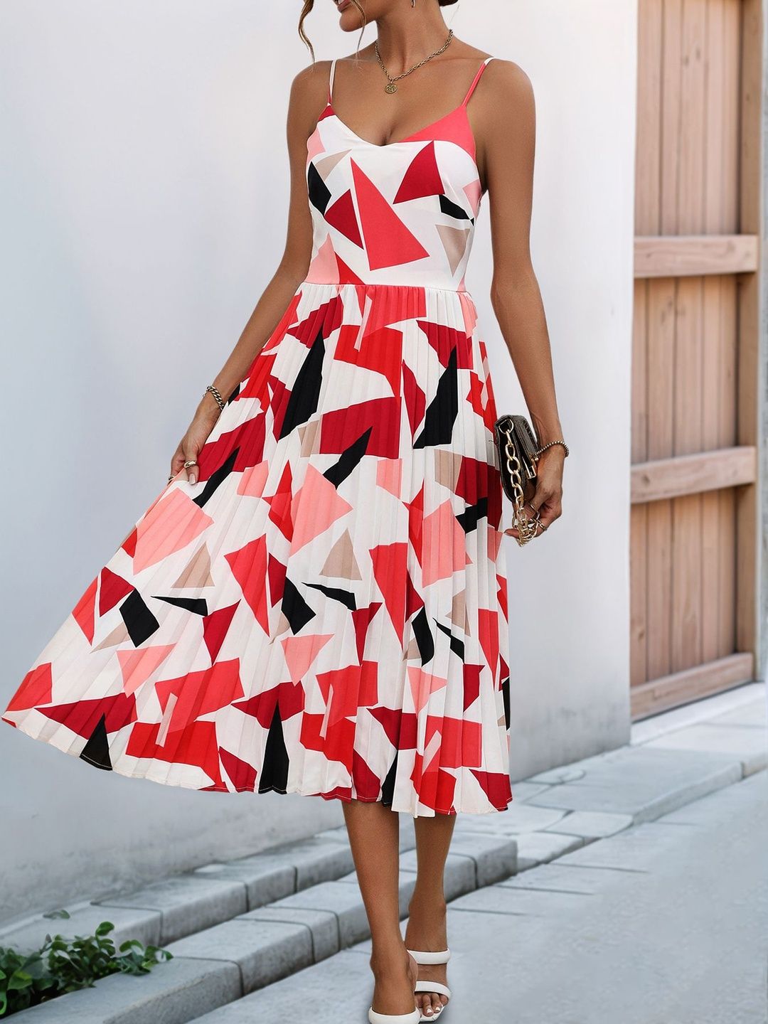 Print A-Line Midi Dress