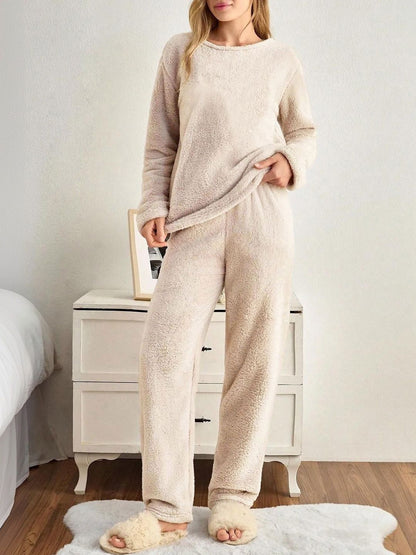 Round Neck Long Sleeves Night Suit