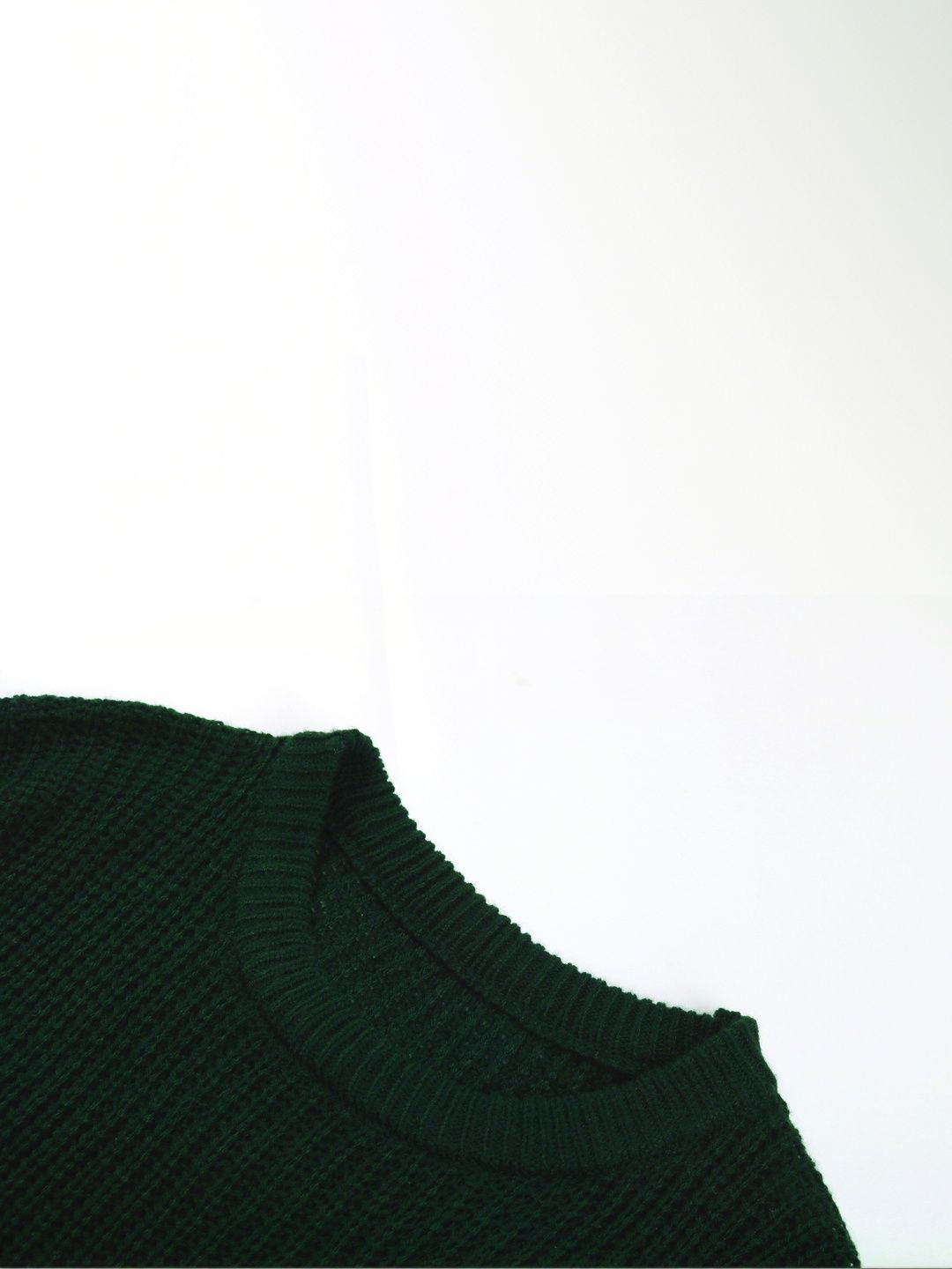 Women's Green Striped Pullover Blend Regular Fit