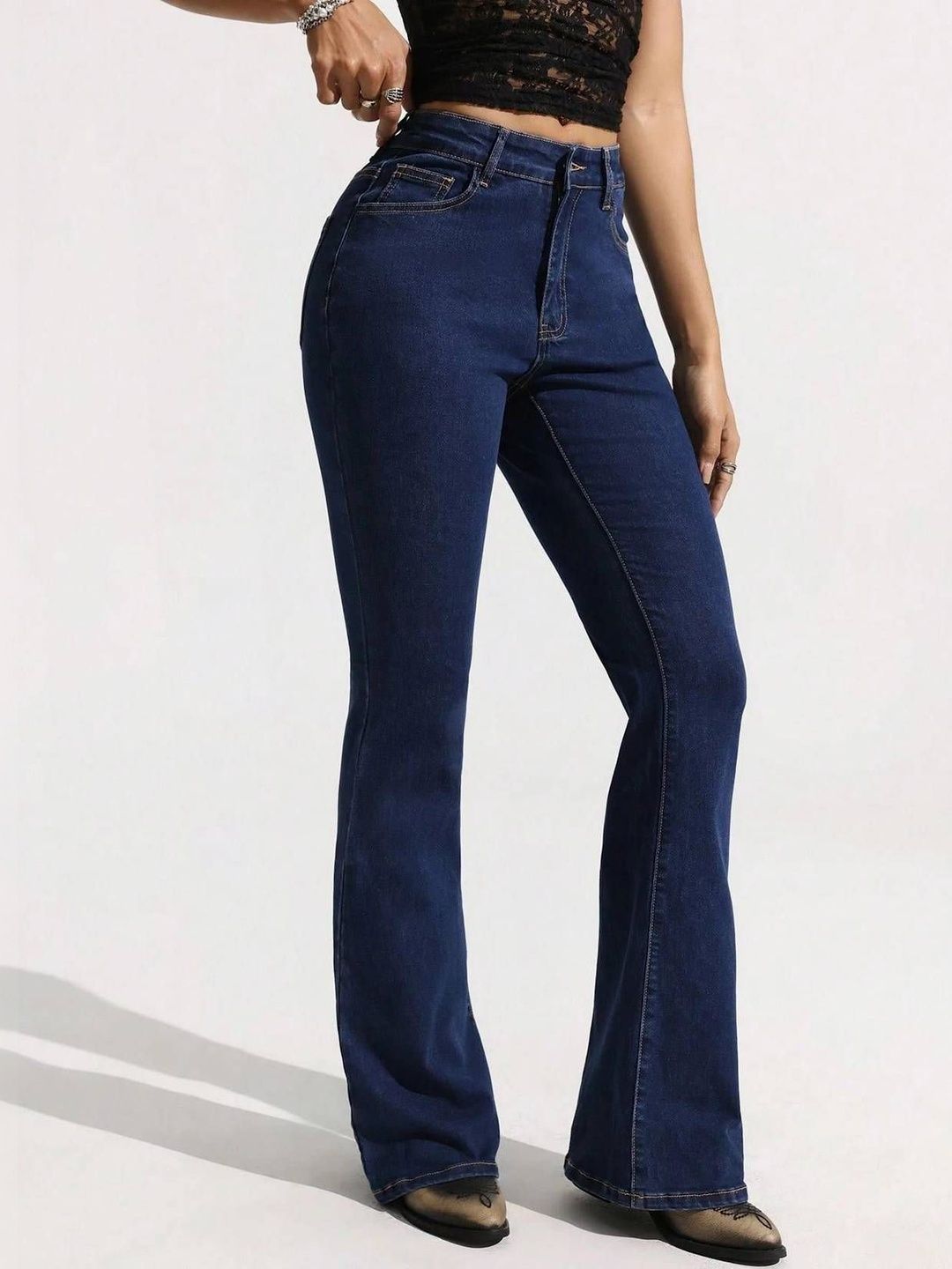 Women Flared High-Rise Stretchable Jeans