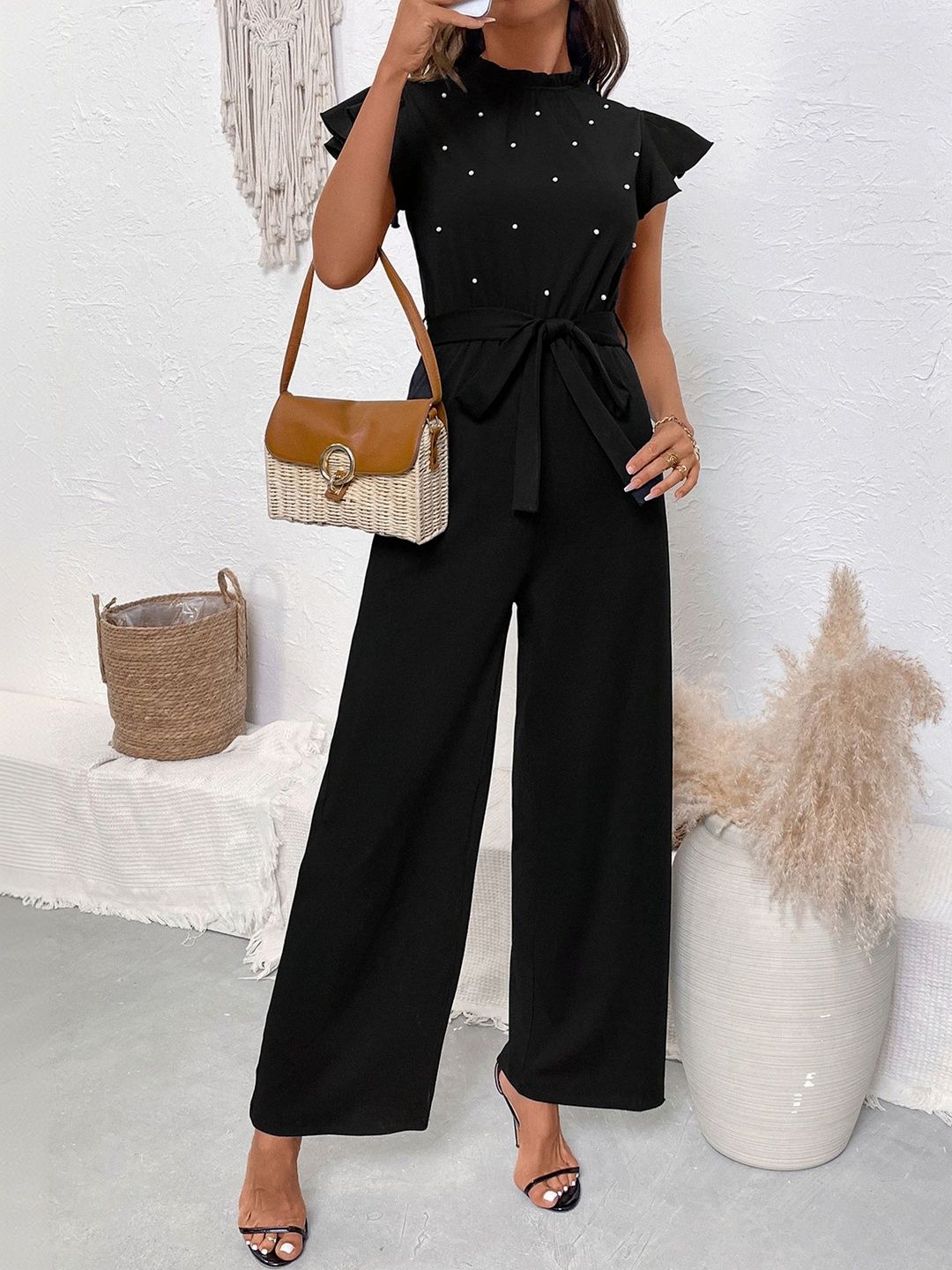 Basic Jumpsuit with Embellished