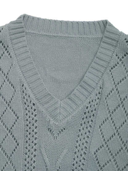 Women's Grey Argyle Sweater Vest