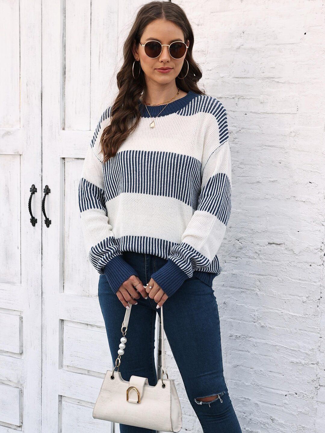 Women Striped Pullover