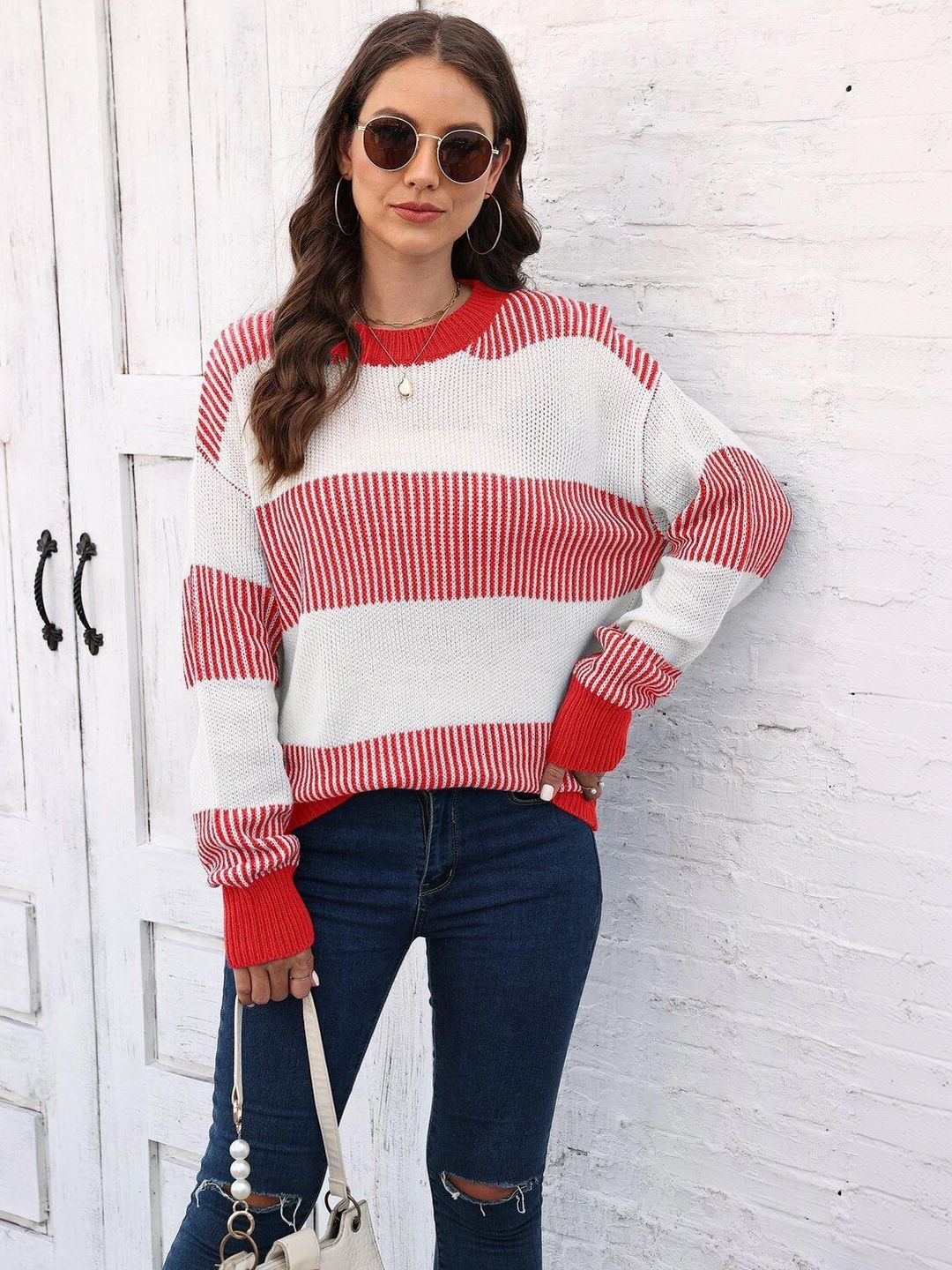 Women Striped Pullover