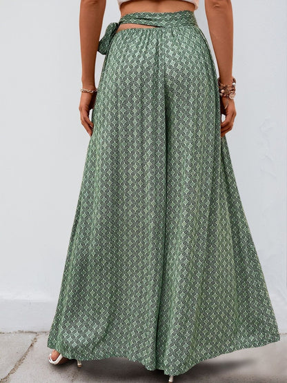 Women Printed Loose Fit High-Rise Non Iron Trousers