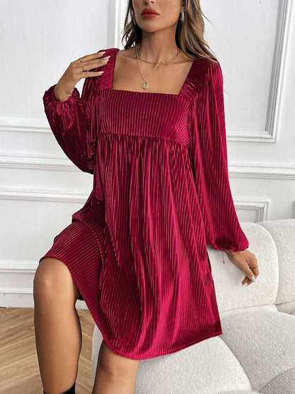 Puff Sleeve A-Line Dress