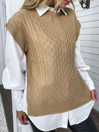 Women's Grey Nowi Women Cable Knit Sweater Vest