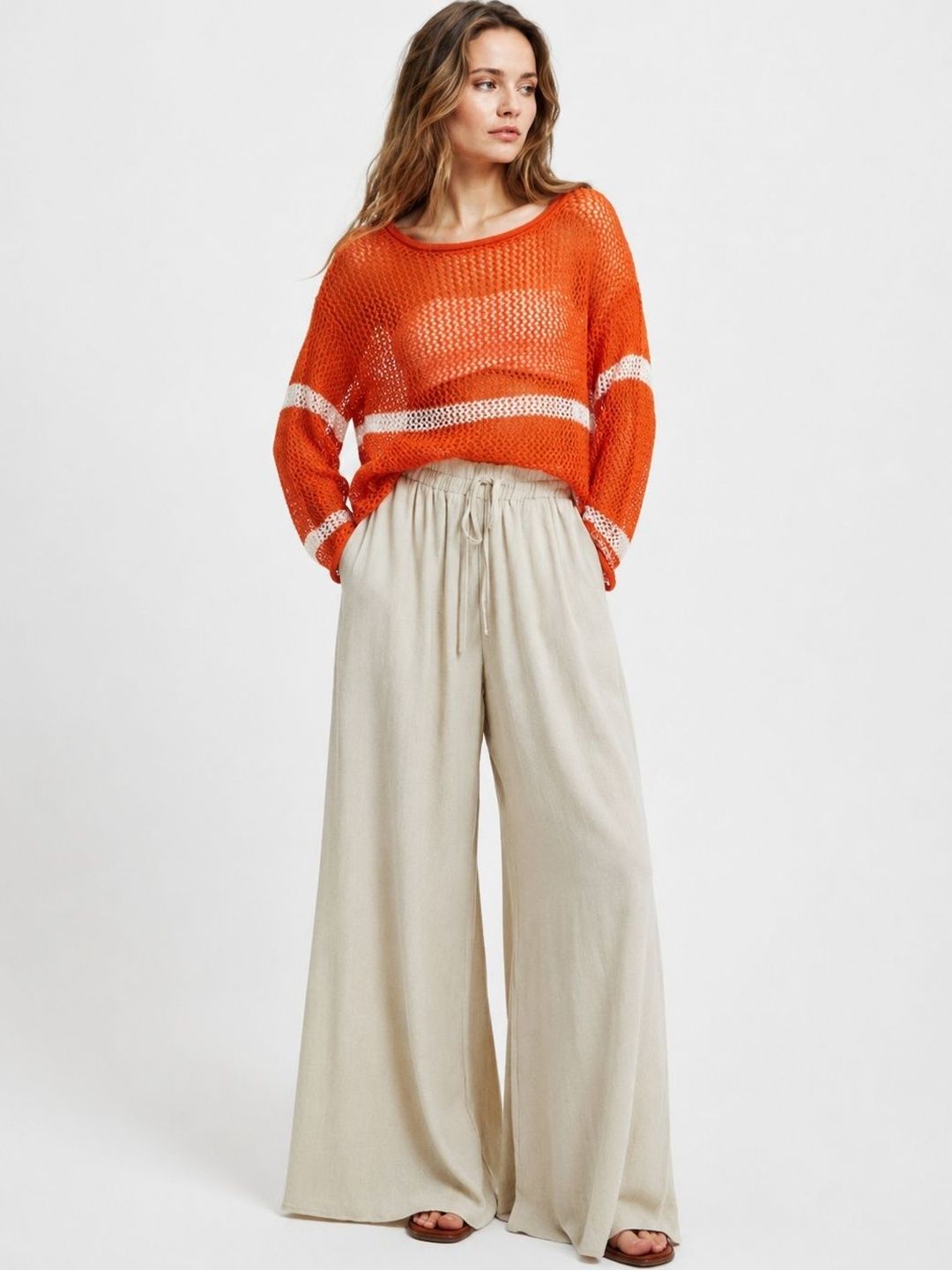 Women Relaxed Loose Fit High-Rise Trousers