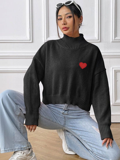 Women Crop Pullover with Embroidered Detail