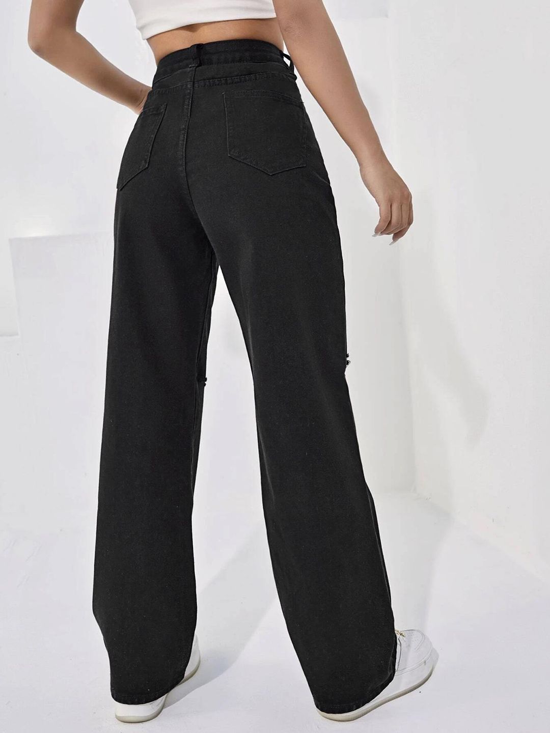 Women Regular Fit High-Rise Highly Distressed Stretchable Jeans