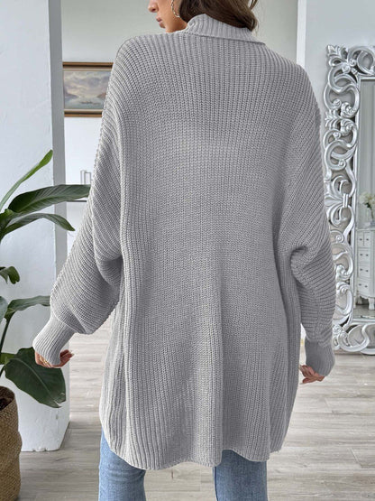 Women Ribbed Longline Cardigan
