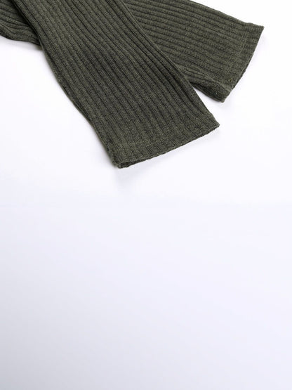 Women's Black Nowi Women Ribbed Pullover