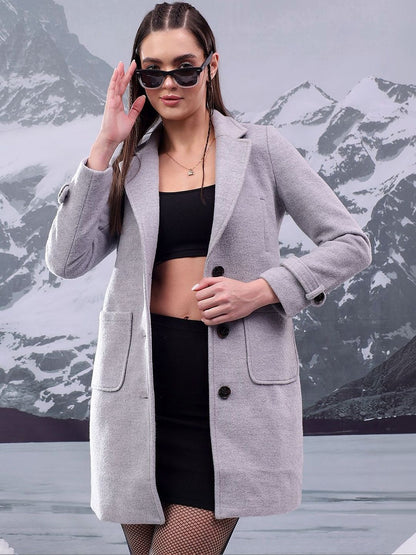 Nowi Solid Single Breasted Coats