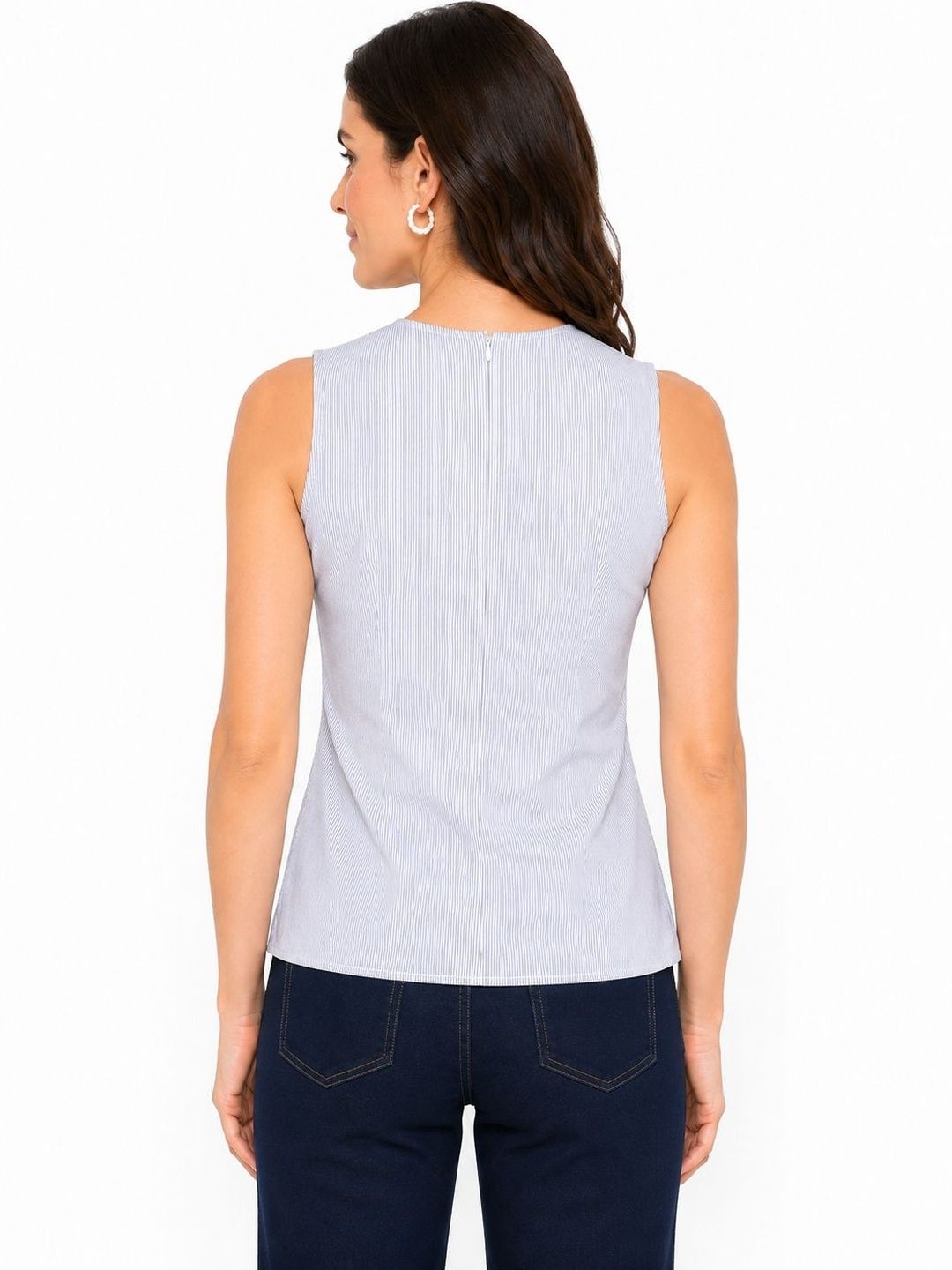 Striped Keyhole Neck Top