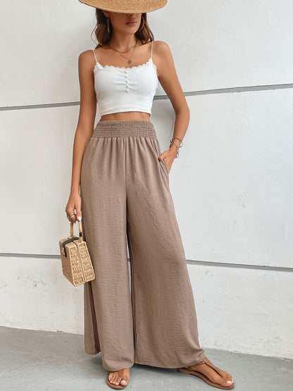 Loose Fit Trousers in Beige Style 276 - Nowi Korean Fashion