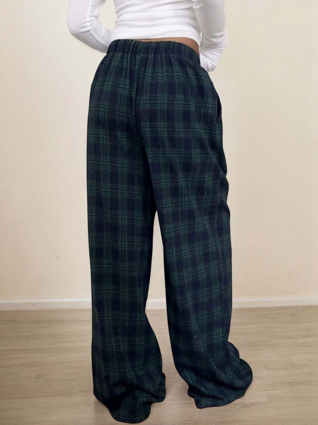 Checked Mid Rise Lounge Pants