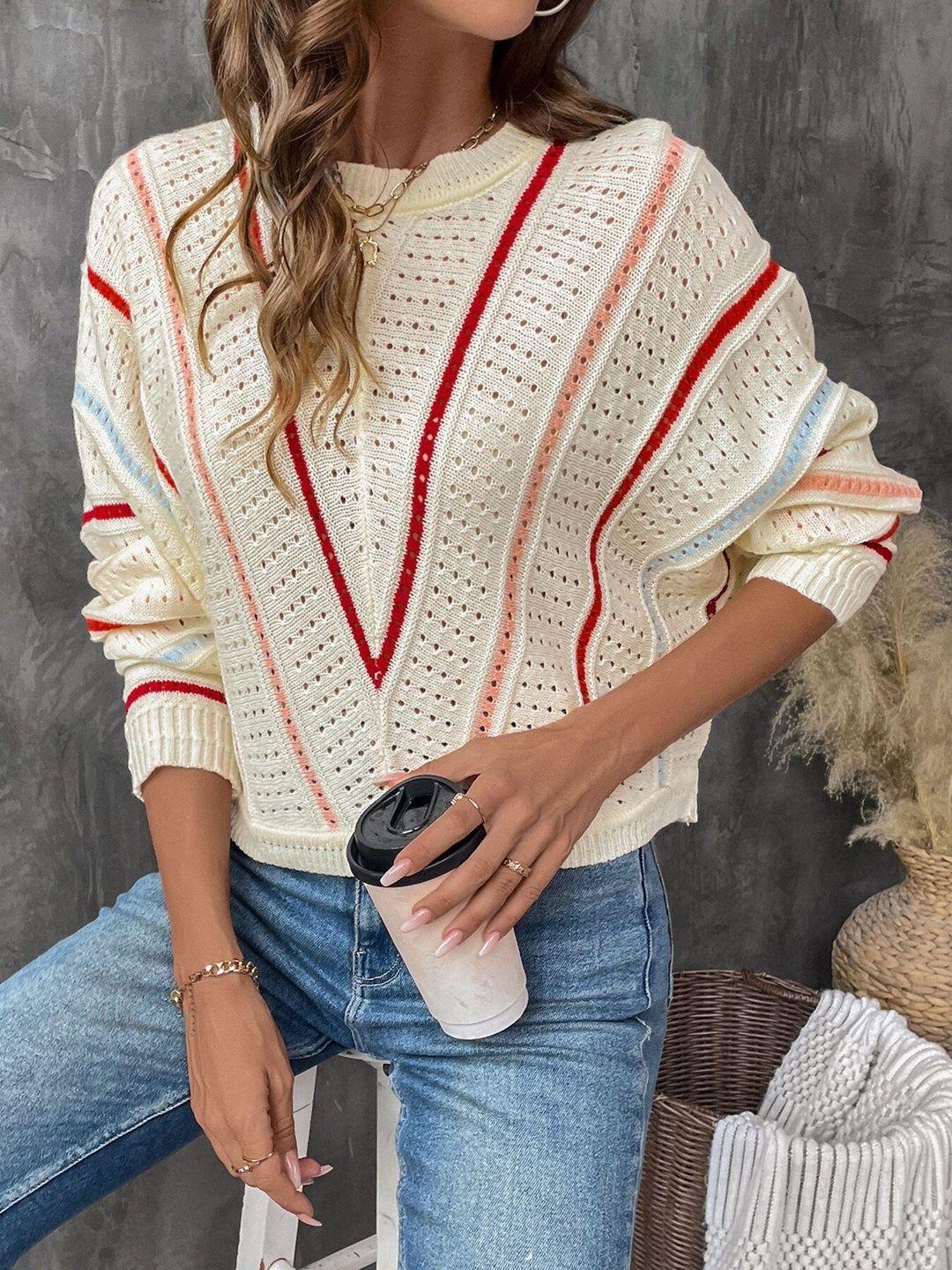 NOWI Striped Pullover Style 669 - Nowi Korean Fashion