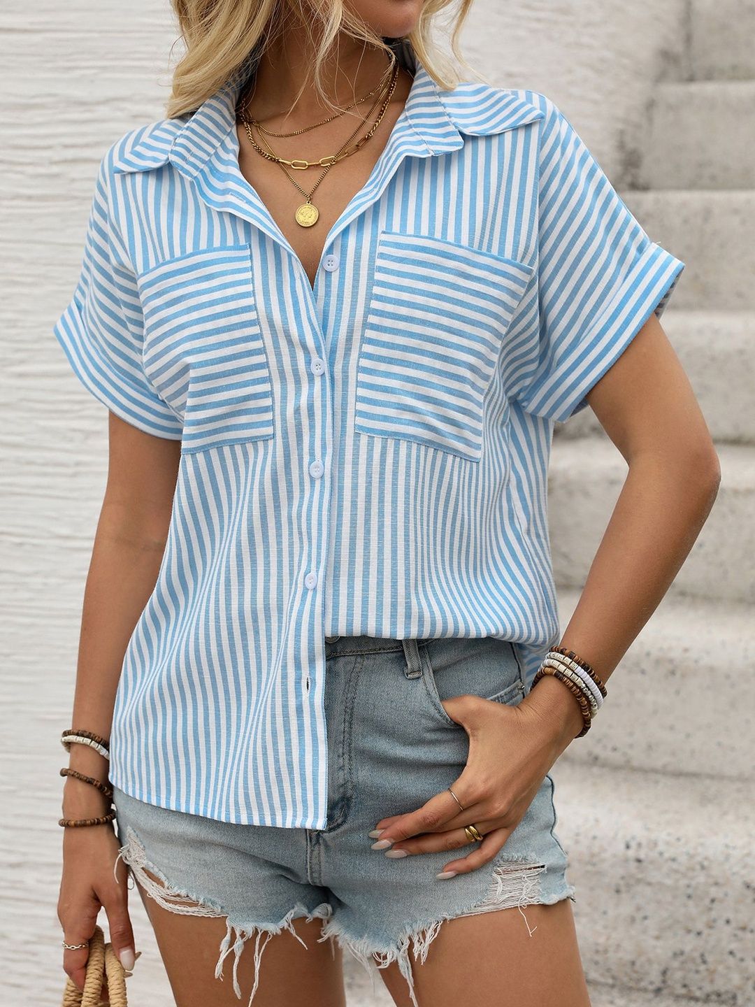 Women Striped Casual Shirt