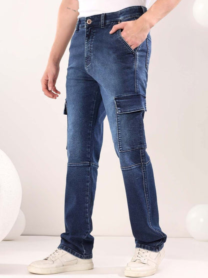 Men Straight Fit Mid-Rise Light Fade Jeans
