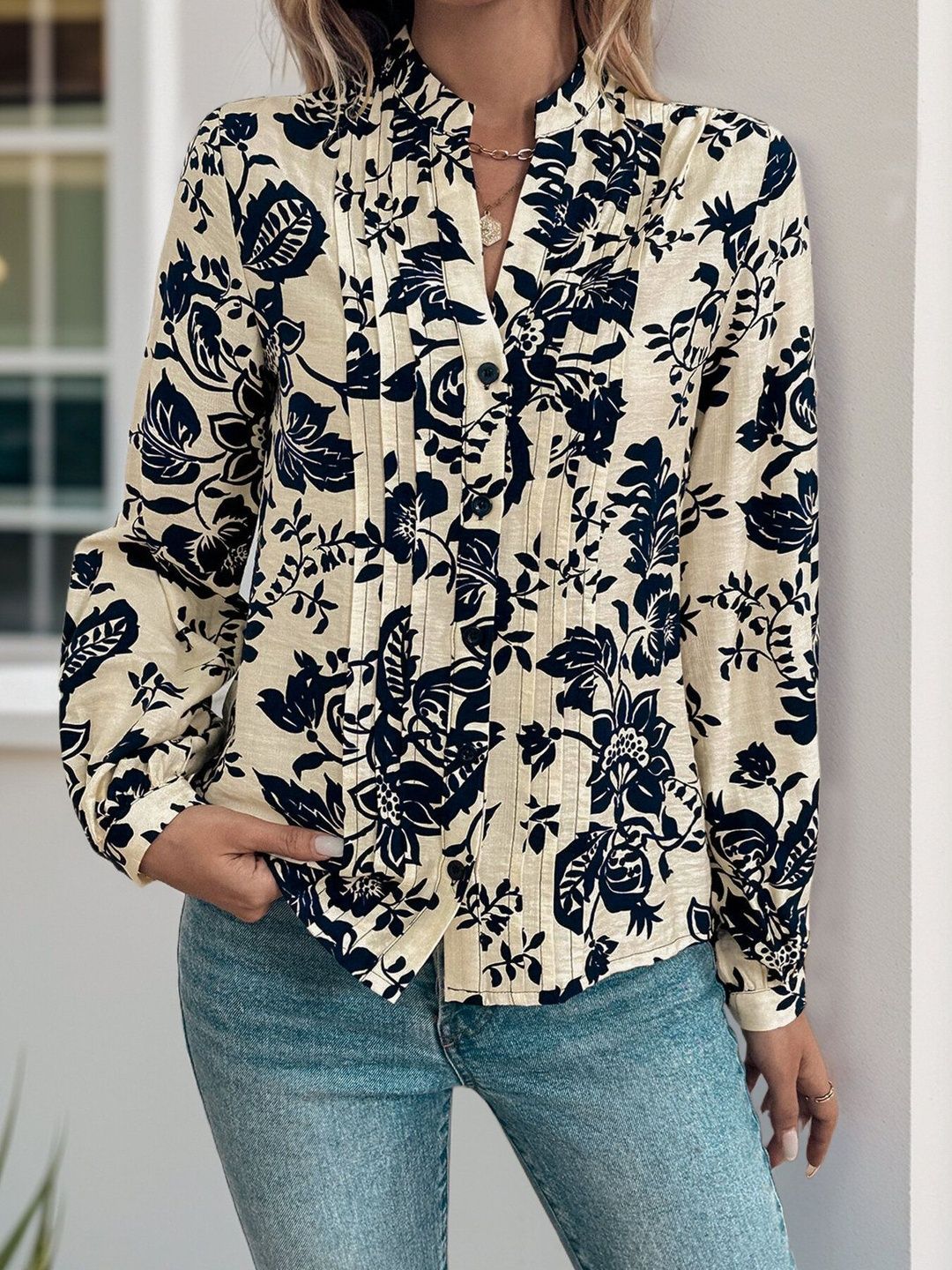 Women Floral Printed Casual Shirt