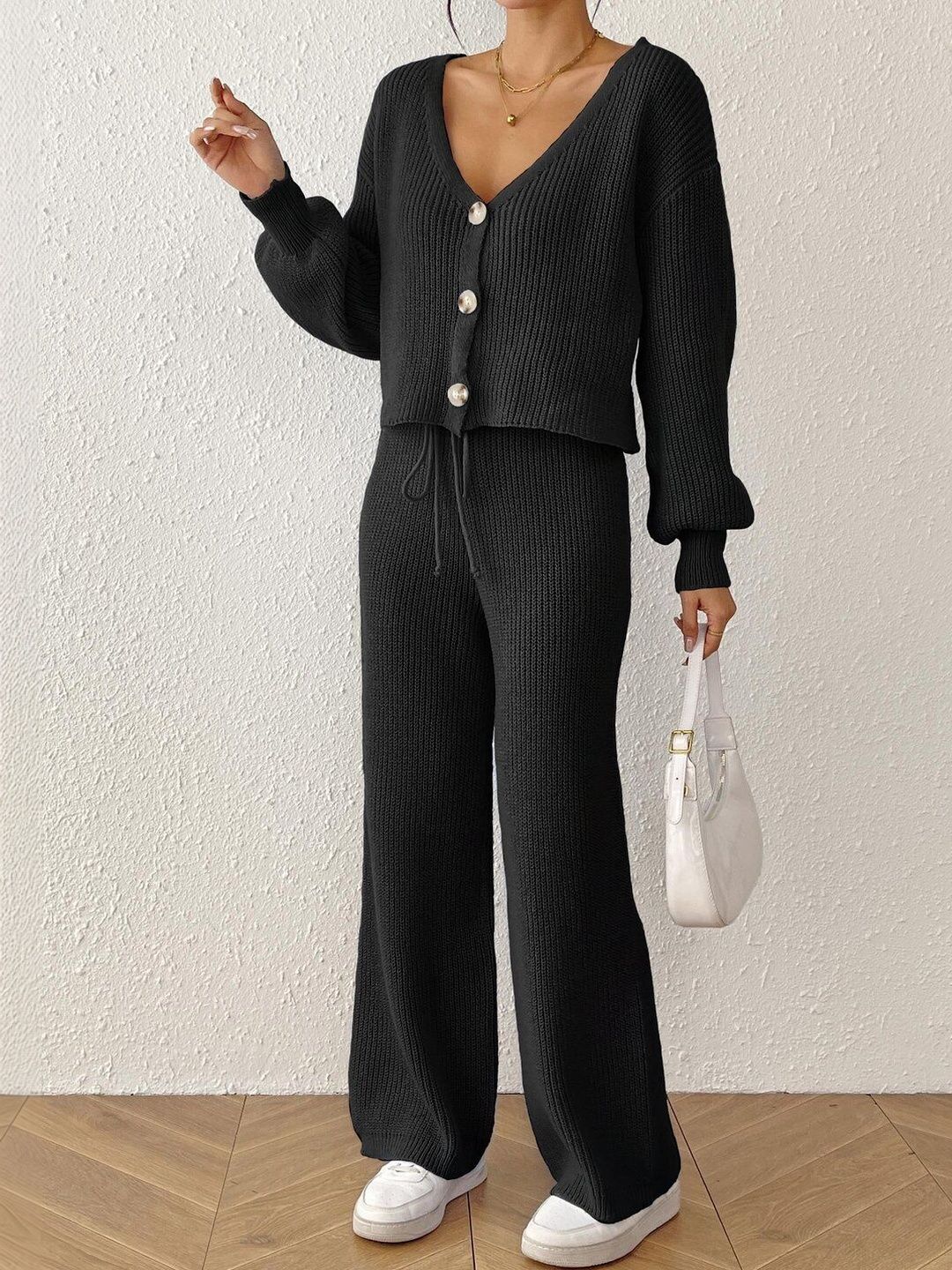 Women Ribbed Crop Cardigan
