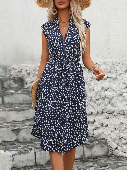 Print A-Line Midi Dress