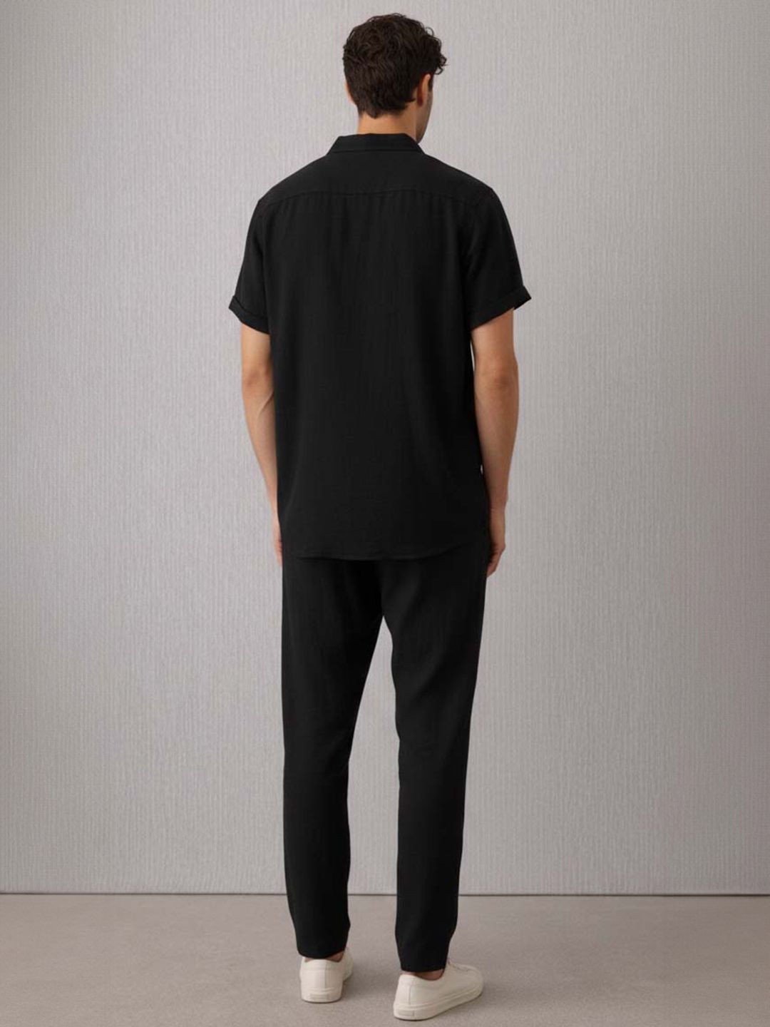 Men Solid Shirt & Trouser Co-Ord Set