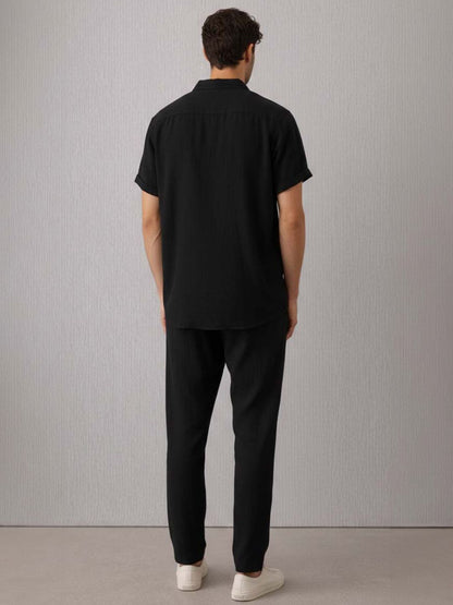 Men Solid Shirt & Trouser Co-Ord Set