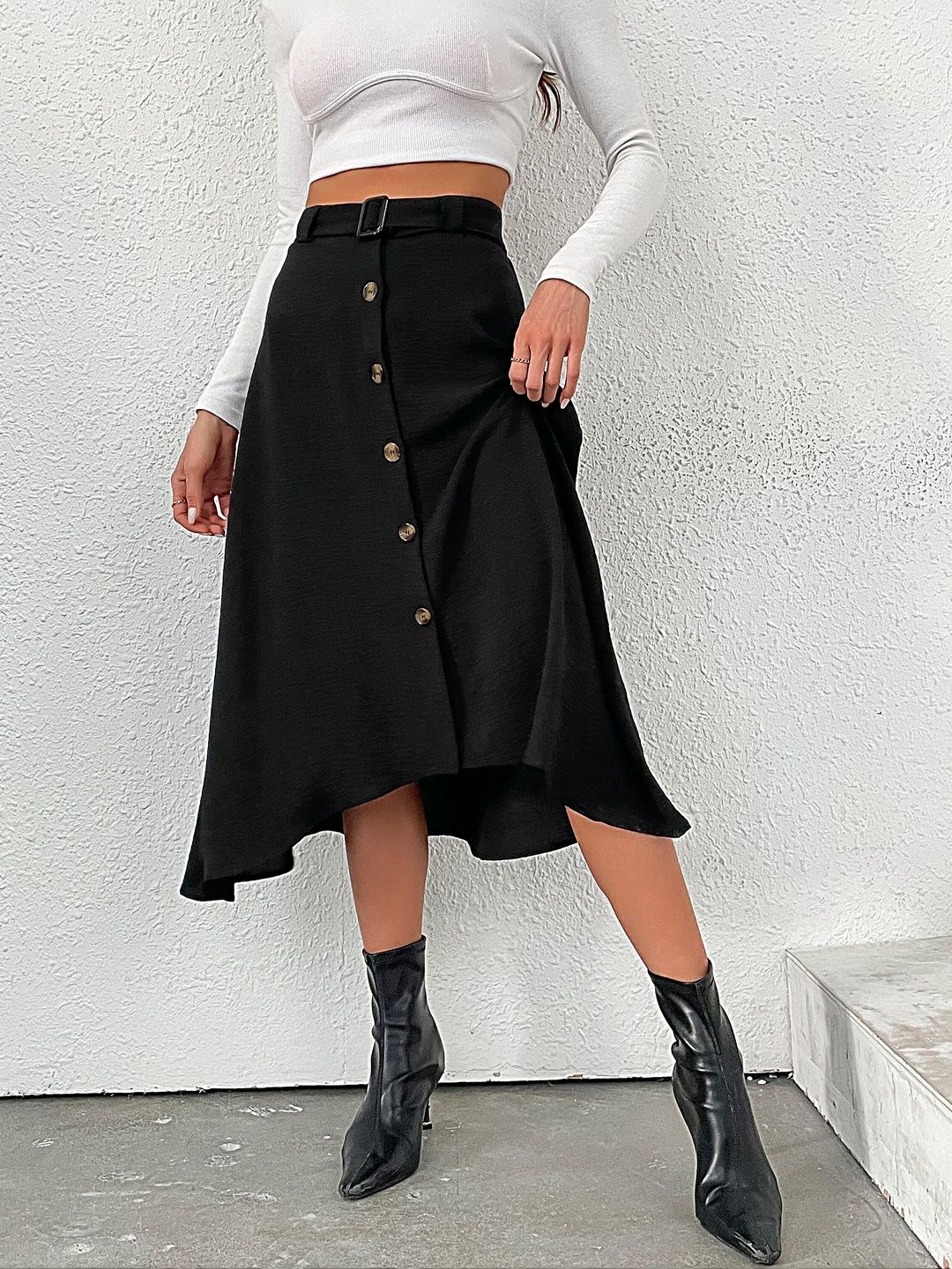 Midi Skirt With Front Split
