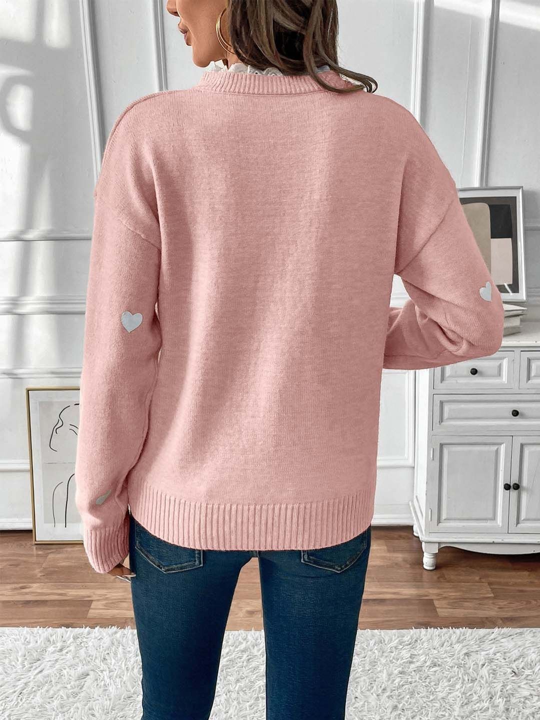 NOWI Printed V-Neck Pullover