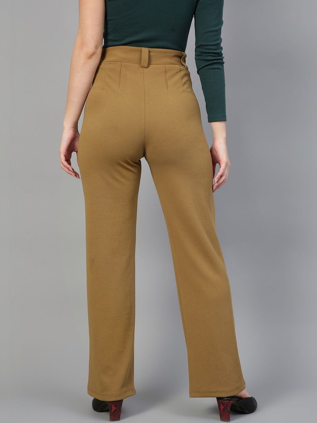 Women Pack Of 2 High-Rise Easy Wash Regular Fit Trousers
