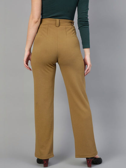 Women Pack Of 2 High-Rise Easy Wash Regular Fit Trousers