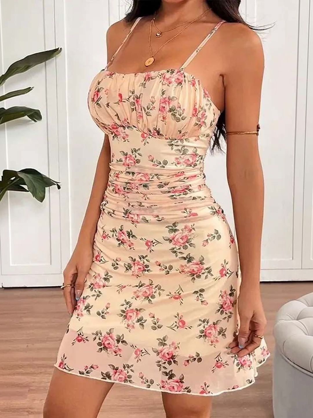 Floral Print Bodycon Mini Dress