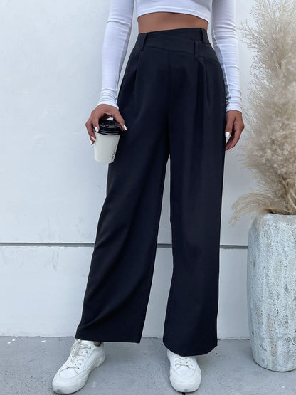 Women High-Rise Non Iron Pleated Trousers
