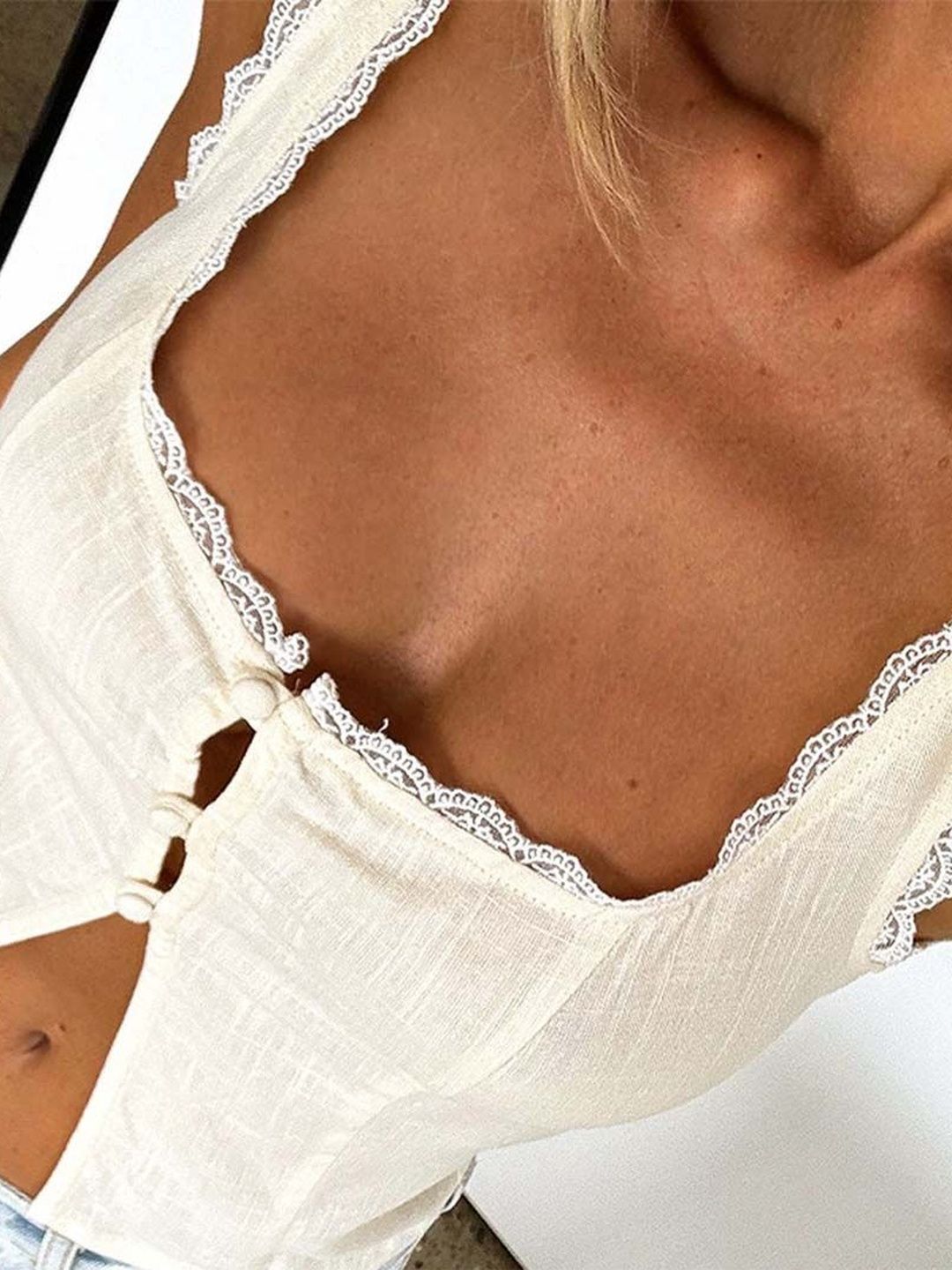 Women's Grey Nowi Ruffles Cotton Crop Top