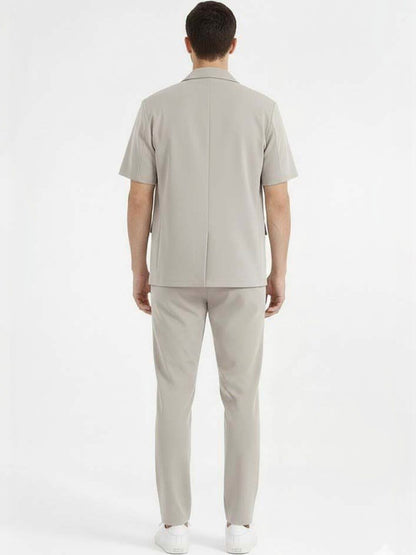 Solid Blazer with Trousers