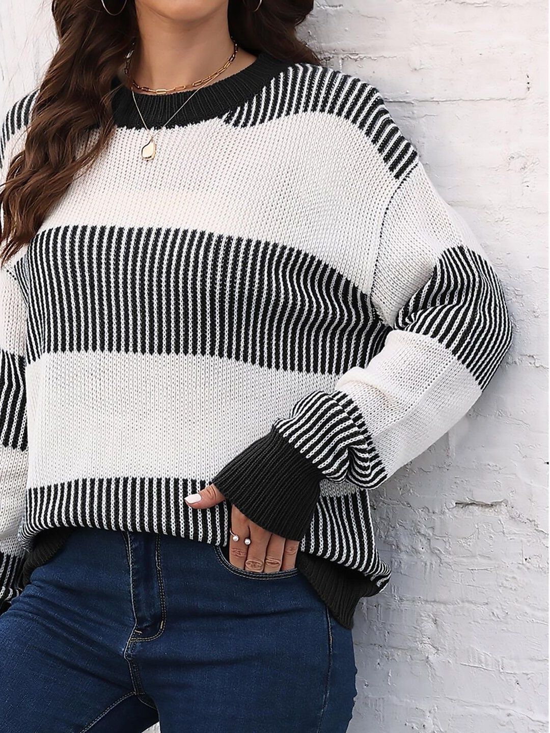 Women Striped Pullover