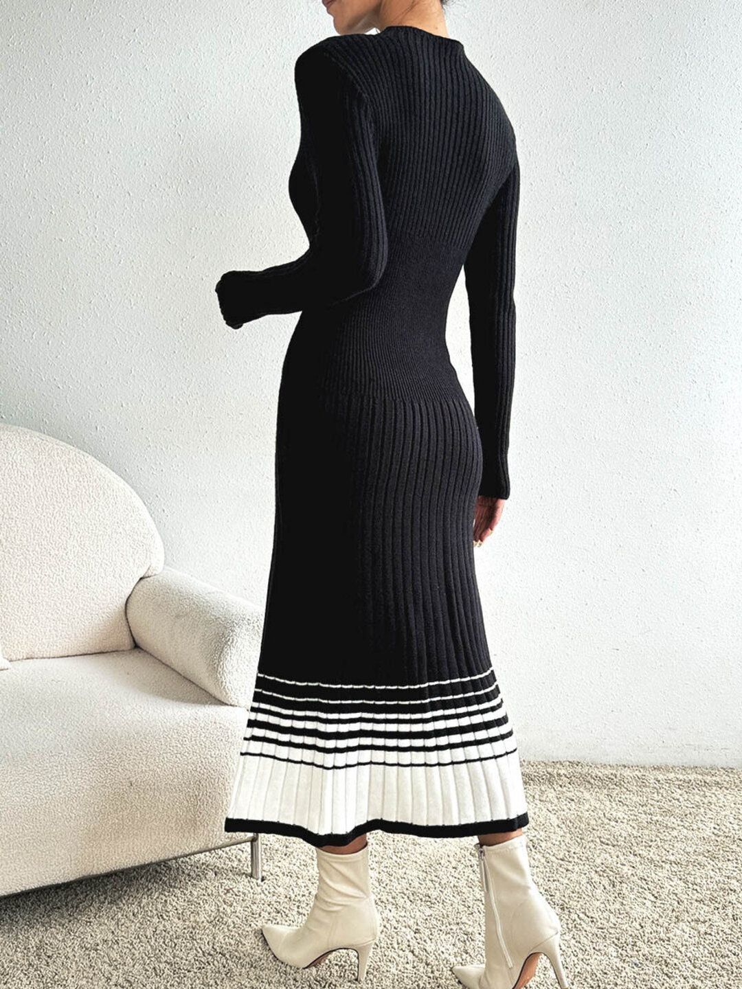 Women Striped Ribbed Pullover