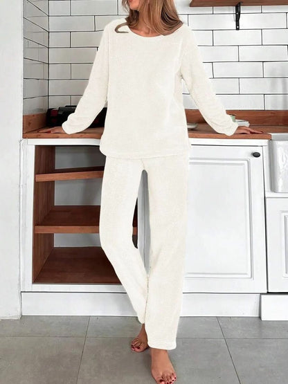 Round Neck Long Sleeves Night Suit