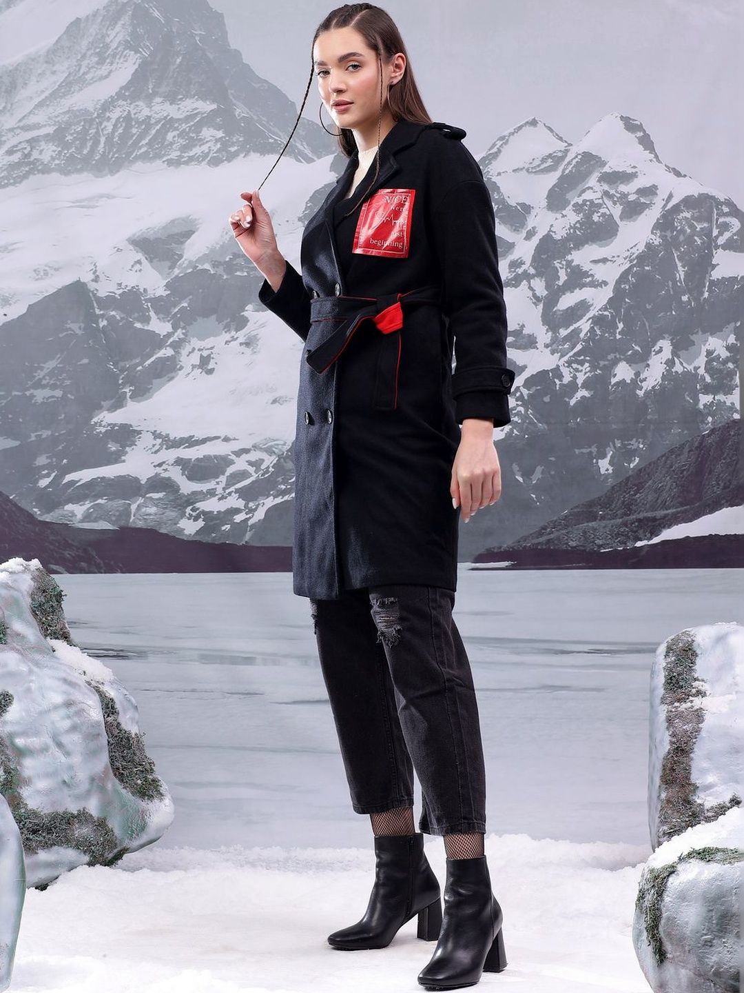 Nowi Printed Double Breasted Coats