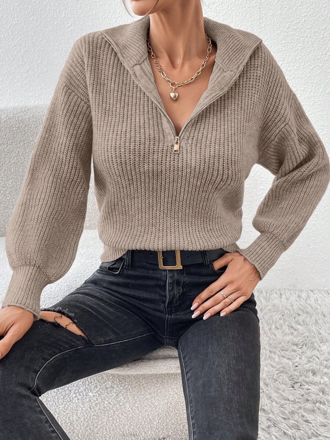 Women Ribbed Pullover