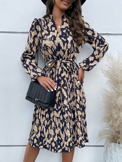 Women's Grey Nowi Print Fit & Flare Midi Dress