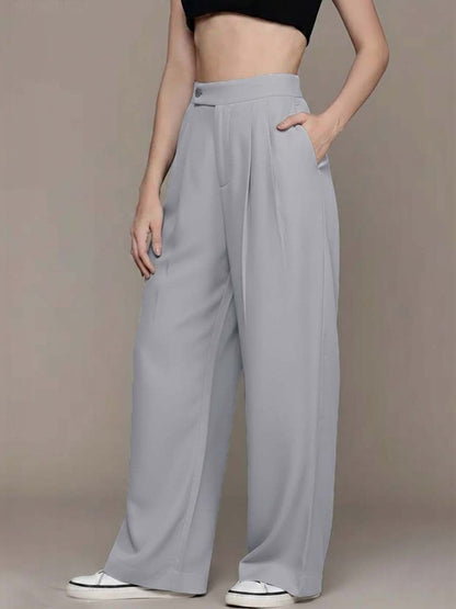 Women High-Rise Wrinkle Free Pleated Trousers