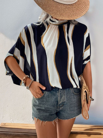Print Batwing Sleeve Top